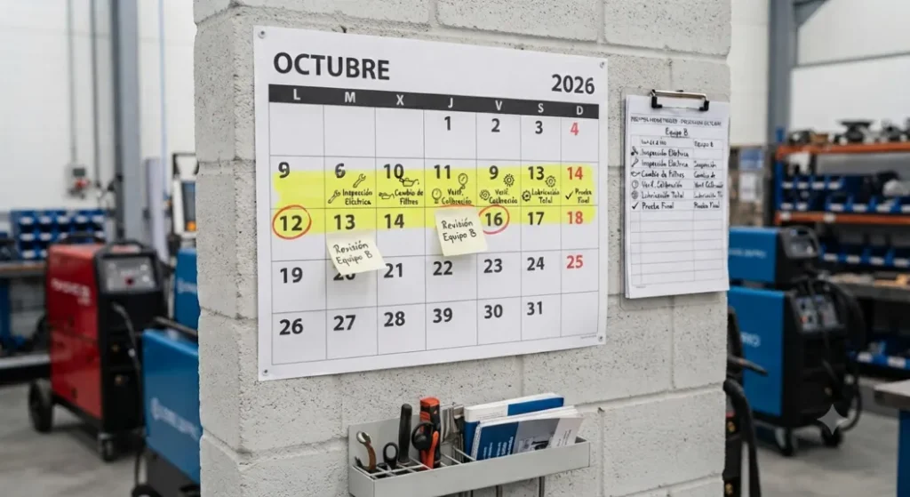 Fotografía-de-un-Calendario-con-la-planeación-mensual-del-mantenimiento-de-máquinas-de-soldar